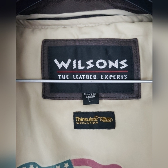 Vtg 80s Wilsons Leather Jacket Men's L A 2 Bomber Flight Motorcycle Brown Heavy. - Picture 4 of 15